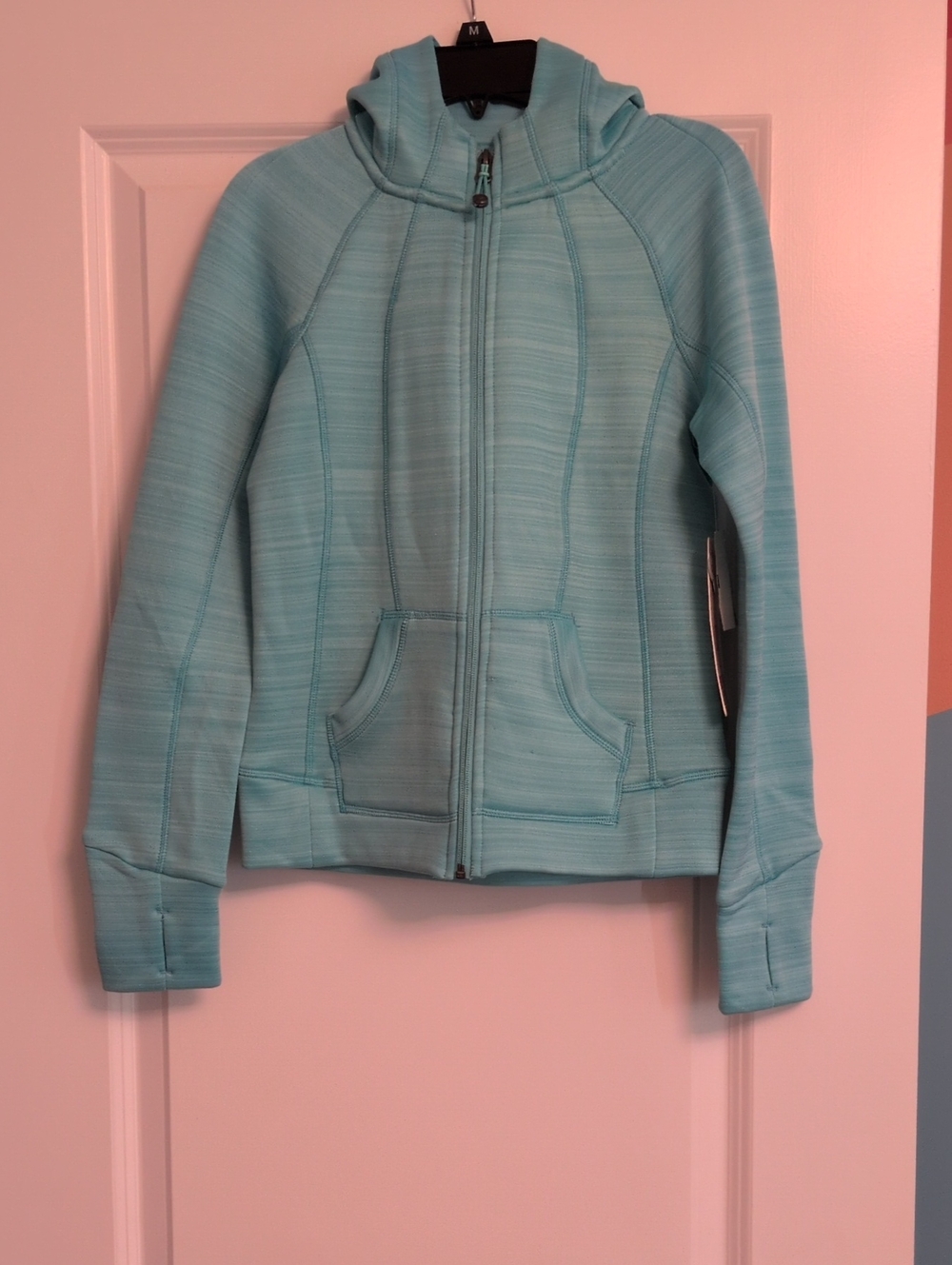 90 Degree By Reflex Light Teal Full-Zip Hooded Jacket